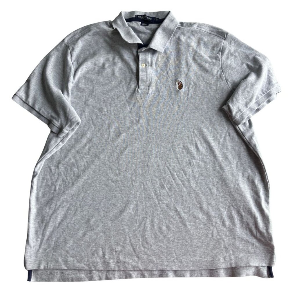 U.S. Polo Assn. Men's Short Sleeve Collared Polo Shirt Gray Size 3XL